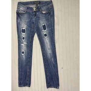 Imperial Star Size 5 Womens Jeans Low Rise Med Wash Skinny Stretch